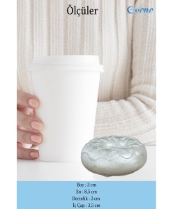 Gümüş Mumluk Şamdan 3 Adet İnce Mum Uyumlu Donut Model